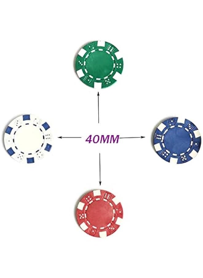 11.5g Clay Composite Dice Striped  Chips- 4 Colors