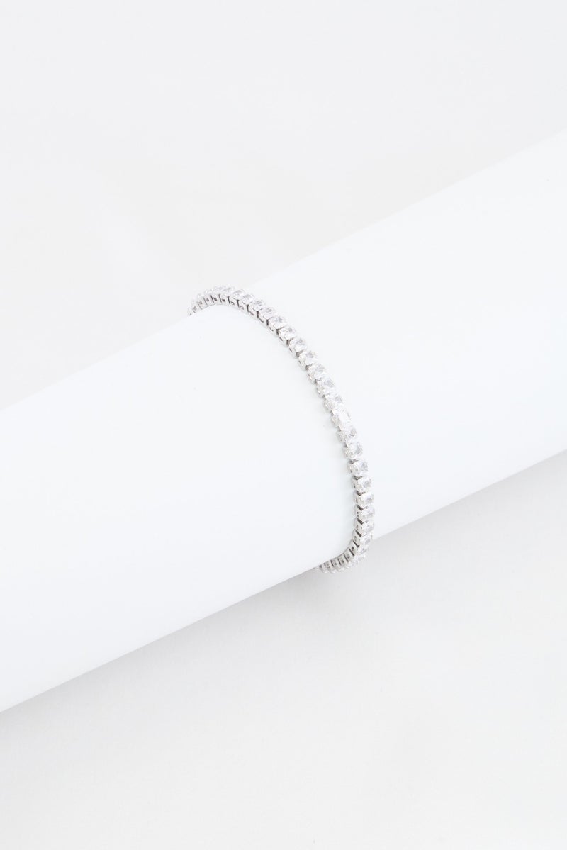 Mestige Frosted Tennis Bracelet, Silver  - Image 4