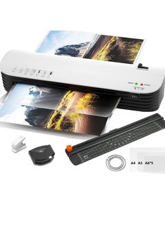 Milatech Laminator, Laminator with Hot and Cold Settings and 15 Bags, 4 in 1 A4A5A6 Laminator with Cutter, Hole Punch, Binding Hoop and Corner Rounder, 9 Inch Personal Laminator for Home School Office  - Image 1