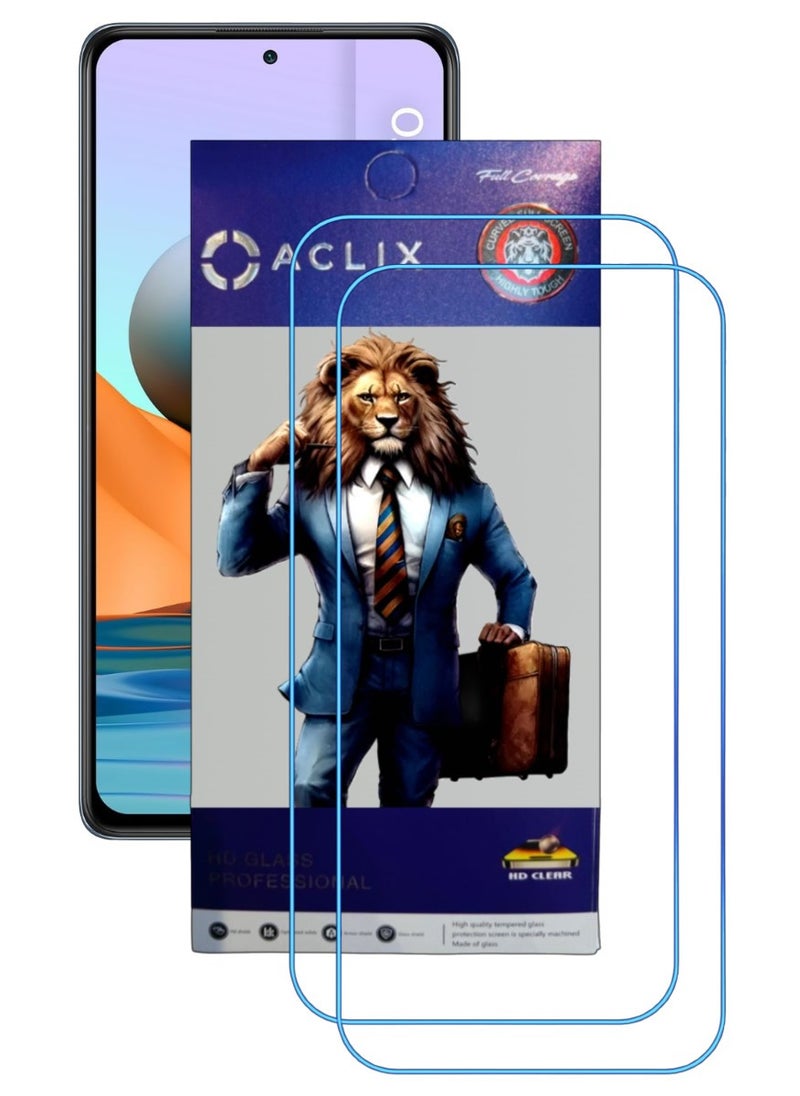 ACLIX 2 Pieces Antistatic ESD Dustproof Premium Quality High Definition Clear Tempered Glass Screen Protector Designed For Xiaomi Redmi Note 10 Pro - Image 1