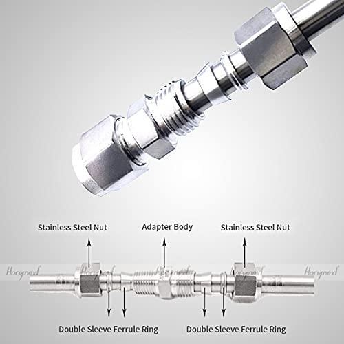 Horiznext Stainless Steel 304 Compression Fitting to connect 1/4 inch OD tube x 1/4 NPT Male thread Coupler, for brass copper stainless steel tubing - Image 4