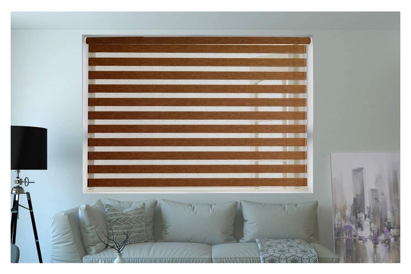 Zebra Blinds Zebra Wooden Blinds for Windows or Outdoor Decor of The Home (Brown) - Image 4