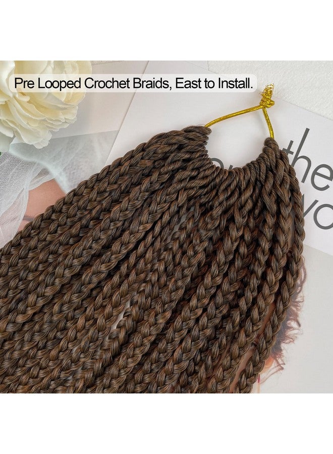 Chicmoi Pre Looped Crochet Box Braids 20 Inch T30 Ombre Brown Box Braids Crochet Hair 1/3 Inch Wide Small Crochet Braids Box Braids Crochet Hair For Black Women (20 Inch Box Braids 6 Packs, T30) - Image 3