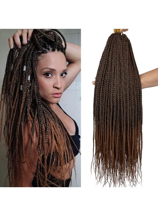 Chicmoi Pre Looped Crochet Box Braids 20 Inch T30 Ombre Brown Box Braids Crochet Hair 1/3 Inch Wide Small Crochet Braids Box Braids Crochet Hair For Black Women (20 Inch Box Braids 6 Packs, T30) - Image 1