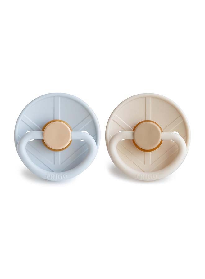 FRIGG Little Viking Latex Baby Pacifier 0-6M 2-Pack Powder Blue/Cream - Size 1 - Image 2