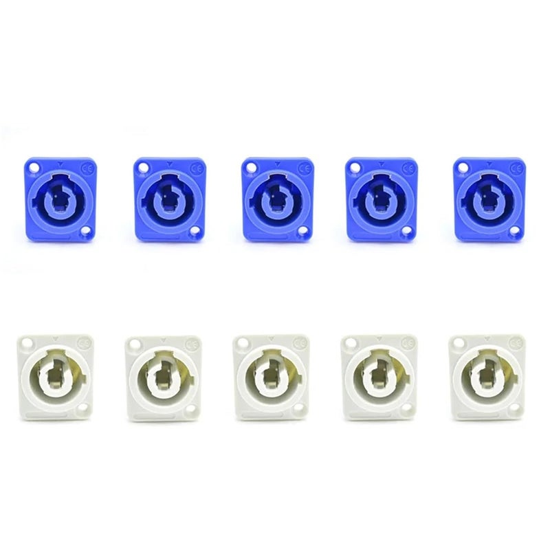 10Pcs Powercon AC Socket 20A Input Output Blue White nac3fca​ Twist Locking Connector(5 Sets Input) - Image 4