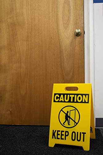 NMC FS8 CAUTION DO NOT ENTER Sign with Graphic - 12 in. x 19 in. Corrugated Plastic, Double-Sided Floor Sign with Black on Yellow - Image 4