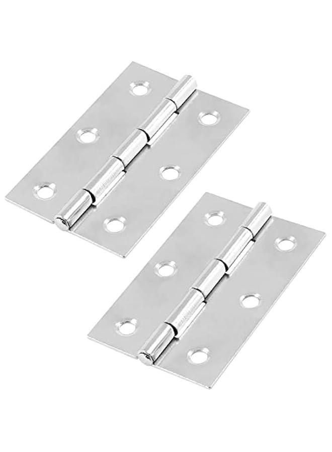 12 Pack 2.5 Inch Door Hinge Cabinet Hinge,Silver  Hinges Ball Bearing Hinges Window Hinges Outdoor Hinges with Mounting Screws - Image 2