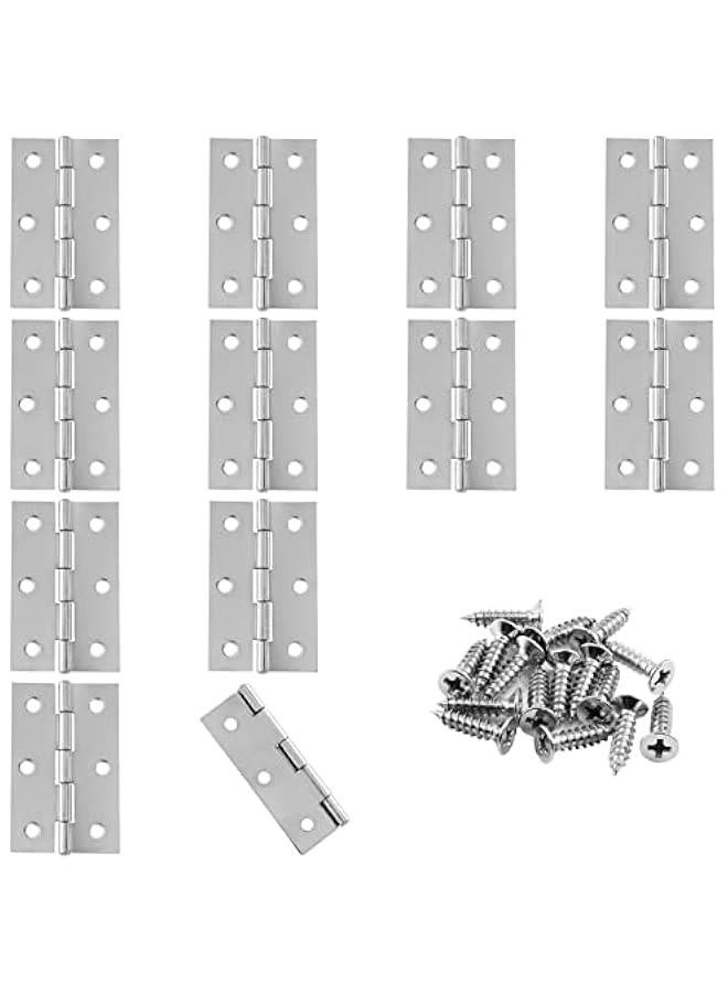 12 Pack 2.5 Inch Door Hinge Cabinet Hinge,Silver  Hinges Ball Bearing Hinges Window Hinges Outdoor Hinges with Mounting Screws - Image 1