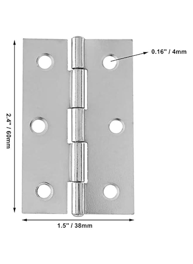 12 Pack 2.5 Inch Door Hinge Cabinet Hinge,Silver  Hinges Ball Bearing Hinges Window Hinges Outdoor Hinges with Mounting Screws - Image 3