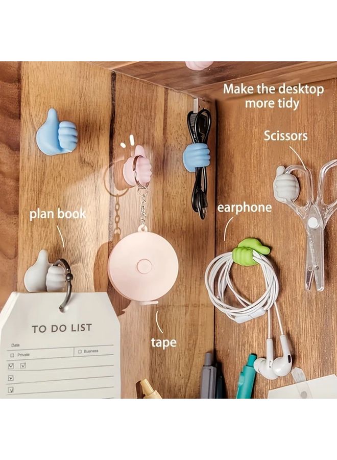 20 قطعة من خطافات الإبهام البلاستيكية المصقولة، مشابك كابلات لاصقة متعددة الوظائف لكابلات البيانات، أسلاك السماعات، المفاتيح، حل تنظيم المكاتب - Image 3