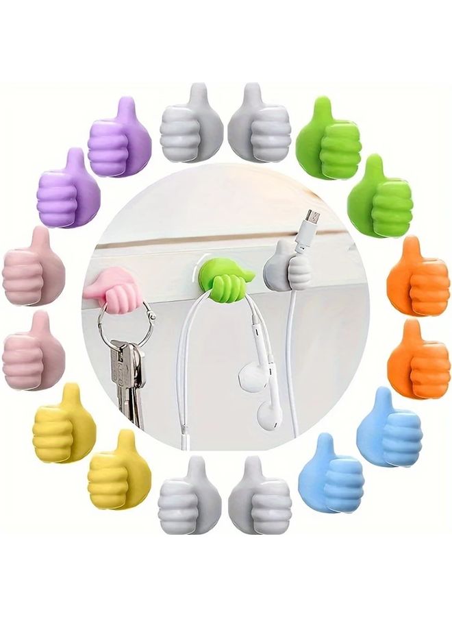 20 قطعة من خطافات الإبهام البلاستيكية المصقولة، مشابك كابلات لاصقة متعددة الوظائف لكابلات البيانات، أسلاك السماعات، المفاتيح، حل تنظيم المكاتب - Image 2