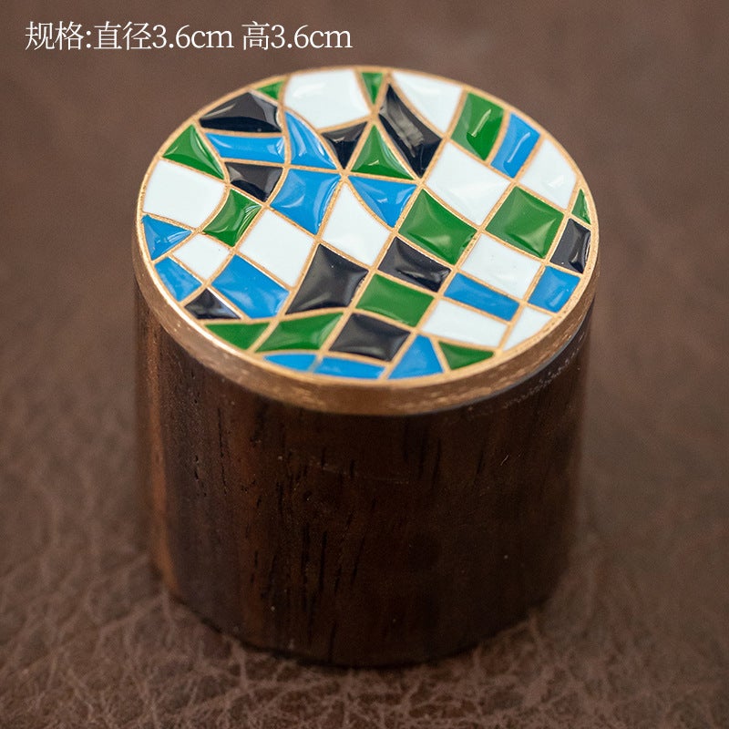 Ebony Cloisonne Lid Iron Pot Purple Sand Pot Lid Shelving Bowl Tea Pot Solid Wood Lid Tray Tea Tray Tray Accessories - Image 1