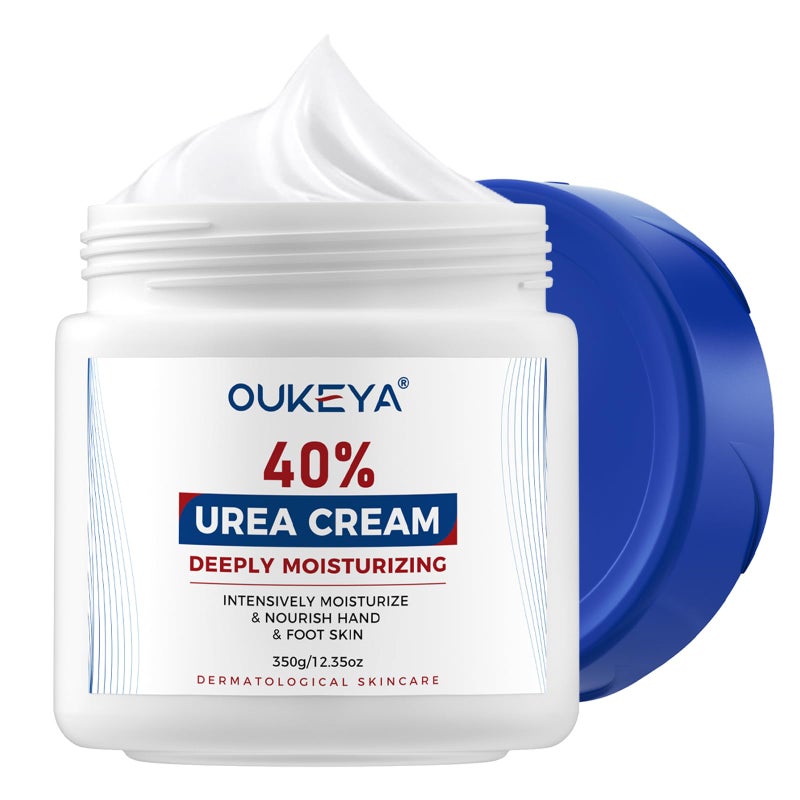 OUKEYA Urea Cream 40 Percent, Foot & Hand Cream for Dry Cracked, Urea Lotion for Feet Maximum Strength(12.35Oz) - Image 1