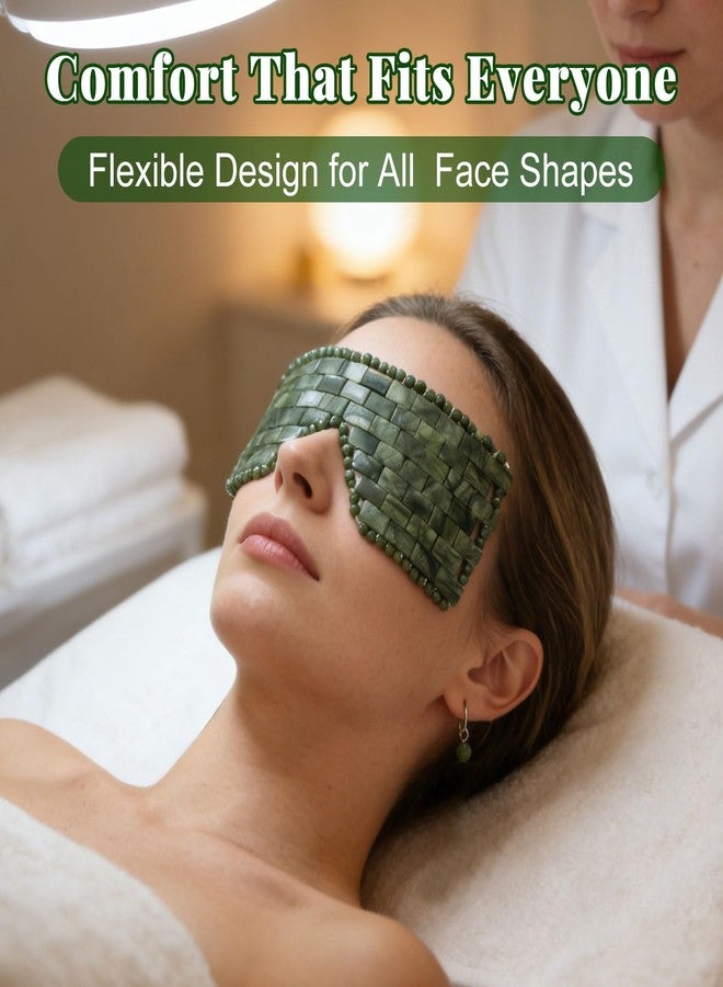 gemshan 4Pcs Jade Eye Mask, Natural Cooling Mask for Hot and Cold, Reusable Jade Mask for Facial, Anti-Aging Therapy Relive Eliminate Puffiness, Women Spa Mask Gift - Image 5