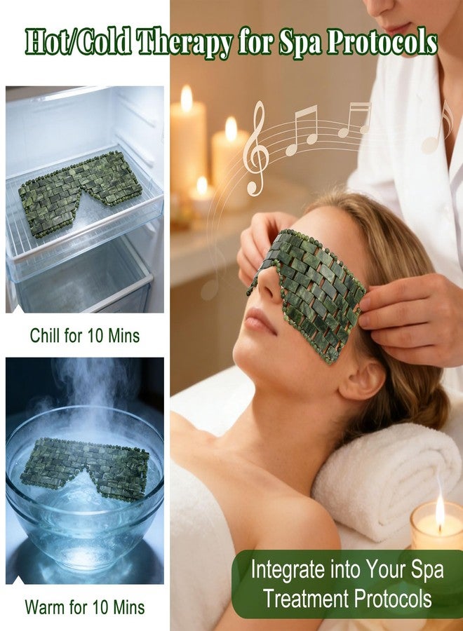 gemshan 4Pcs Jade Eye Mask, Natural Cooling Mask for Hot and Cold, Reusable Jade Mask for Facial, Anti-Aging Therapy Relive Eliminate Puffiness, Women Spa Mask Gift - Image 4