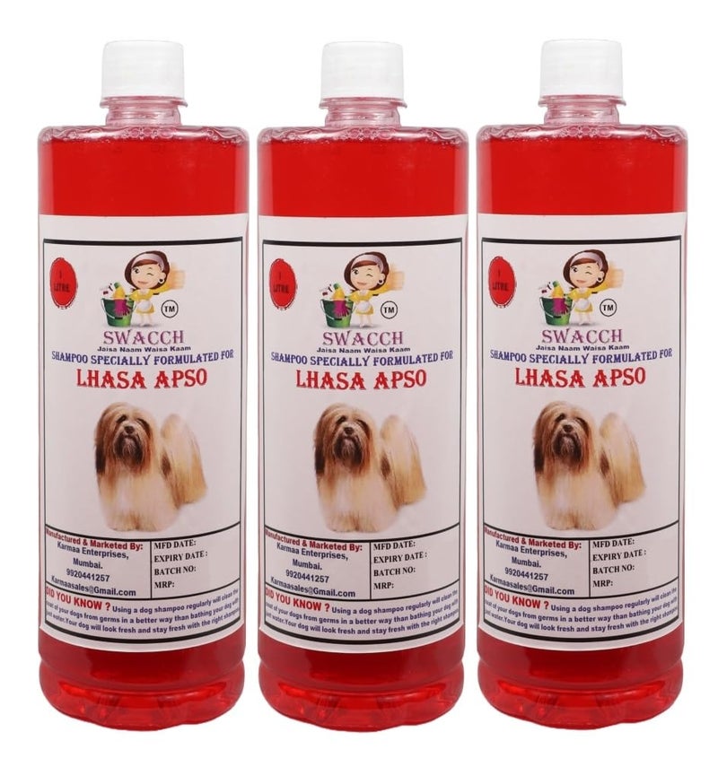 swacch Lhasa Apso Dog Shampoo + Paw Shape I Rubber Dog Toy for Training and Interactive I Durable & Safe I Combo Pack I 3 Litre Strawberry - Image 2