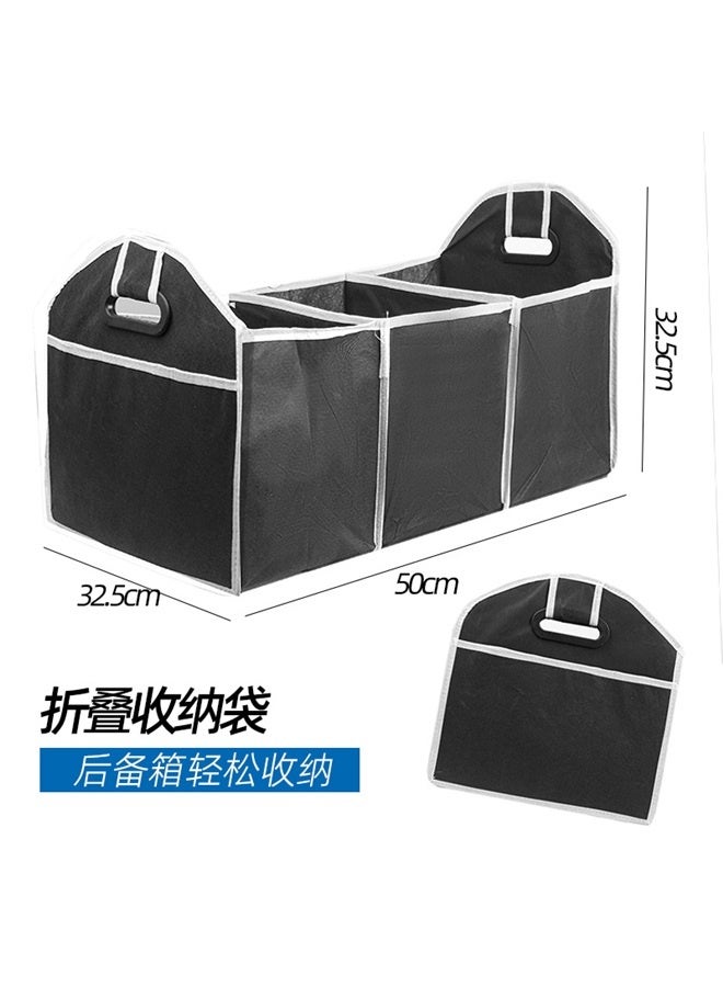 yongsheng Car Boot Compartmental Organizer 50x32.5 cm-Car Trunk Organizer, Portable Foldable Waterproof Auto Storage Bag with 3 Compartments, Collapsible Cargo Trunk Groceries Organizer, Car Accessories Universal for SUV, Truck, Van, Sedan  - Image 1