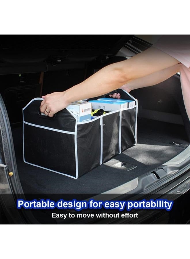 yongsheng Car Boot Compartmental Organizer 50x32.5 cm-Car Trunk Organizer, Portable Foldable Waterproof Auto Storage Bag with 3 Compartments, Collapsible Cargo Trunk Groceries Organizer, Car Accessories Universal for SUV, Truck, Van, Sedan  - Image 4