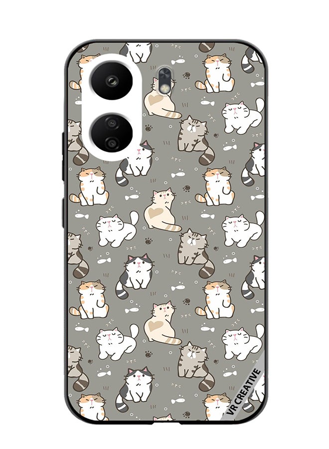 VR CREATIVE Protective Case Cover For Xiaomi Redmi 13C Cat Pattern Design Multicolour - Image 1
