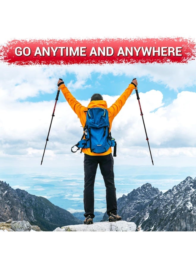 Toriseek Trekking Poles - Lightweight Aluminum Hiking Sticks with Cork Grips, Adjustable Telescopic Design, Metal Flip Lock for Men & Women - Perfect for Hiking, Walking, Camping - Image 5