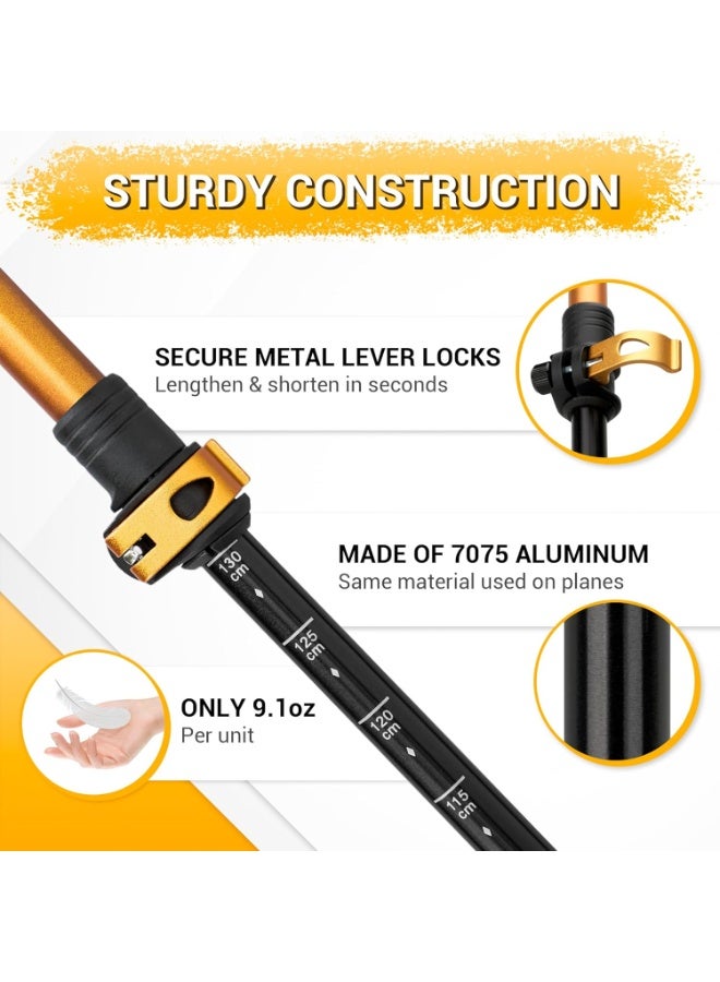 Toriseek Trekking Poles - Lightweight Aluminum Hiking Sticks with Cork Grips, Adjustable Telescopic Design, Metal Flip Lock for Men & Women - Perfect for Hiking, Walking, Camping - Image 2