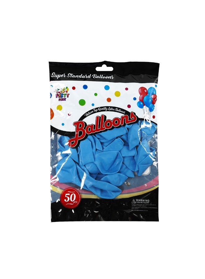 نقطة الحزب 50 قطعة من بالونات اللاتكس القياسية، بالونات زرقاء سماوية مقاس 10 بوصات لحفلات الزفاف وأعياد الميلاد والمهرجانات وديكورات الحفلات - Image 2