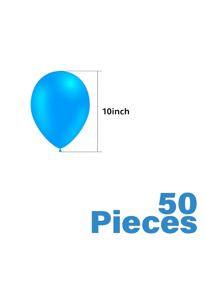 نقطة الحزب 50 قطعة من بالونات اللاتكس القياسية، بالونات زرقاء سماوية مقاس 10 بوصات لحفلات الزفاف وأعياد الميلاد والمهرجانات وديكورات الحفلات - Image 3