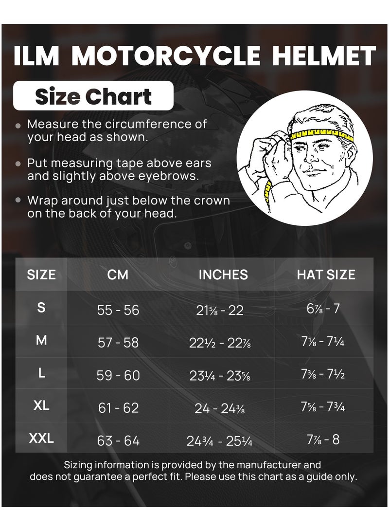 اي ال ام ILM خوذة دراجة نارية من ألياف الكربون لكامل الوجه موديل 861C - Image 3