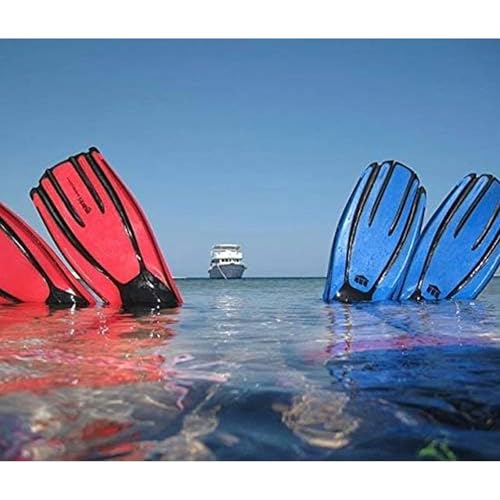 Mares Unisex Adults Avanti Quattro + Diving Fins - Durable Efficient Versatile Open-Heel Scuba Fins with Four-Channel Design & Bungee Strap, Blue, Regular - Image 2