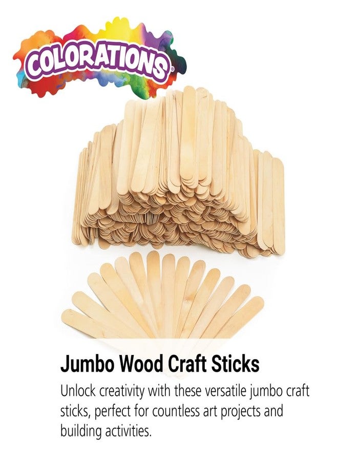 Colorations Jumbo Wood Craft Sticks, 500 Pieces - Natural Wood Craft Sticks for Building, Sorting, Mixing, Counting - Each One Measures 8” Long - Great for Kids Crafts and Projects -NJUMBO - Image 3