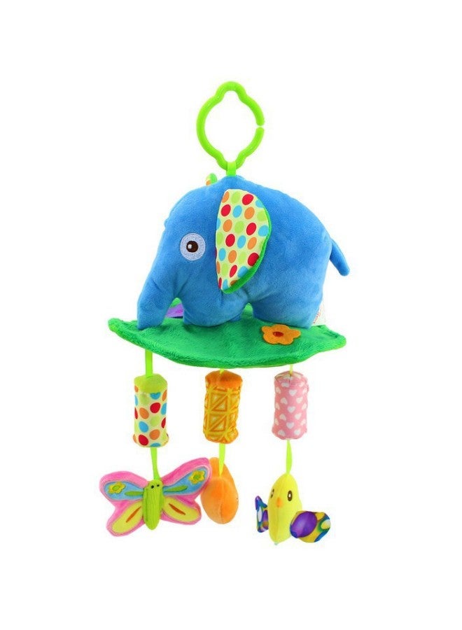 Happy Monkey Baby Plush Toy Lathe Hanging Belt Rattle Bell BB Wind Chime Baby Toy. 17-Color:H031C Elephant