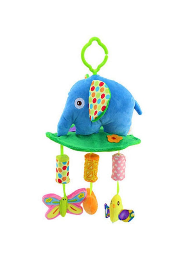 Happy Monkey Baby Plush Toy Lathe Hanging Belt Rattle Bell BB Wind Chime Baby Toy. 17-Color:H031C Elephant