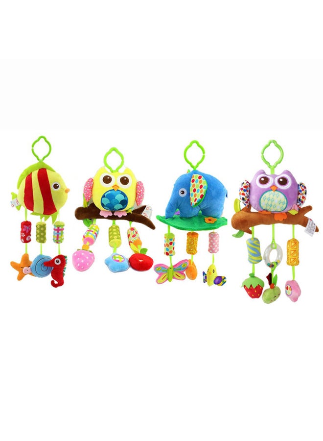Happy Monkey Baby Plush Toy Lathe Hanging Belt Rattle Bell BB Wind Chime Baby Toy. 17-Color:H031C Elephant