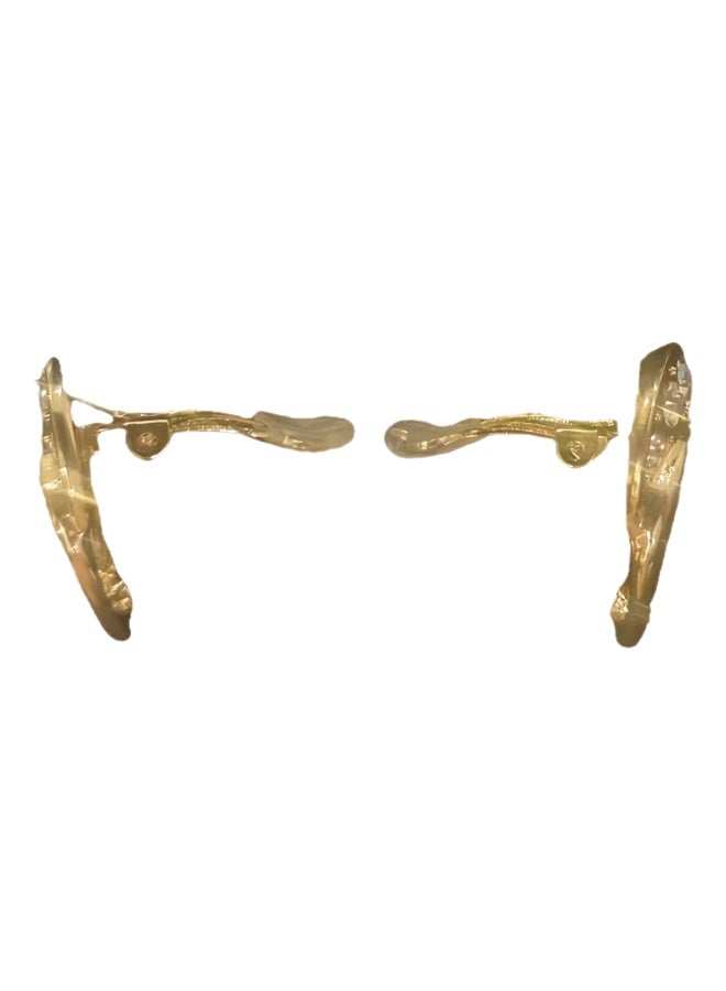 LumiArk Vintage Gold - Tone Crystal - Embellished Clip - On Earrings - Image 4