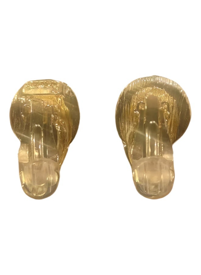 LumiArk Vintage Gold - Tone Crystal - Embellished Clip - On Earrings - Image 3