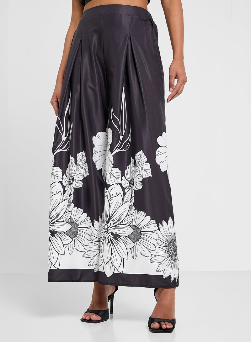 ELLA One Shouldered Ruffled Top & Printed Pant Set - Image 4