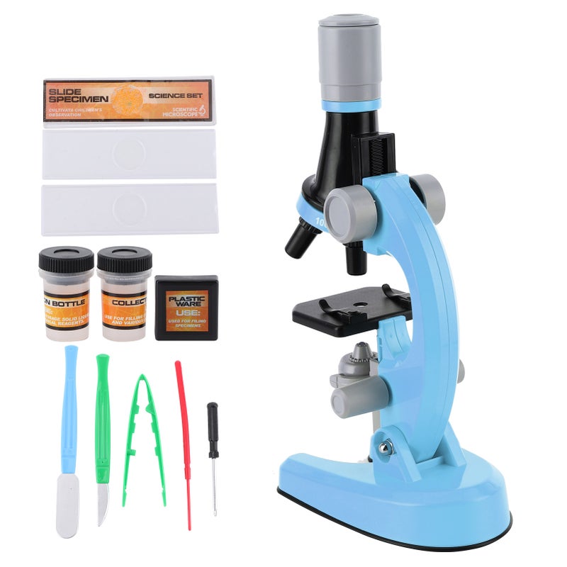 40X‑1200X  High Definition Microscope Monocular Plastic Biological Microscope for ChildBlue - Image 5