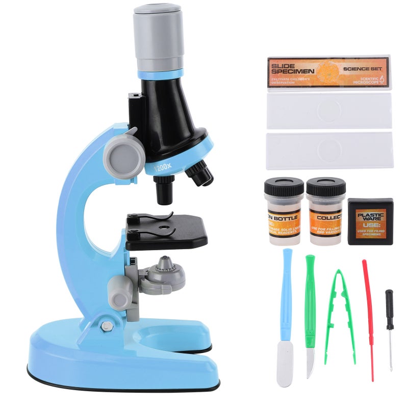 40X‑1200X  High Definition Microscope Monocular Plastic Biological Microscope for ChildBlue - Image 3