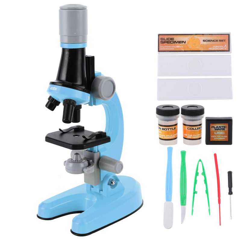 40X‑1200X  High Definition Microscope Monocular Plastic Biological Microscope for ChildBlue - Image 1