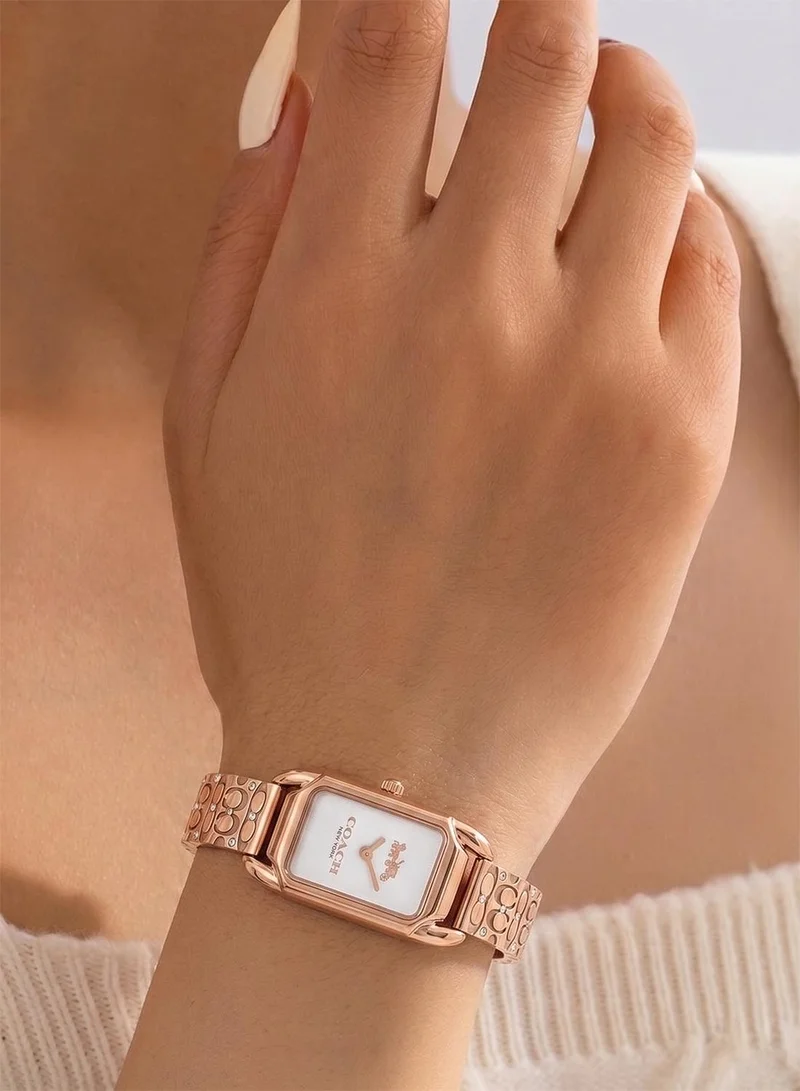 COACH  2-Hand Cadie Collection Quartz Movement Watch For Women With Rose Gold-Tone Stainless Steel Bracelet - 14504197 for Women | Best Price UAE