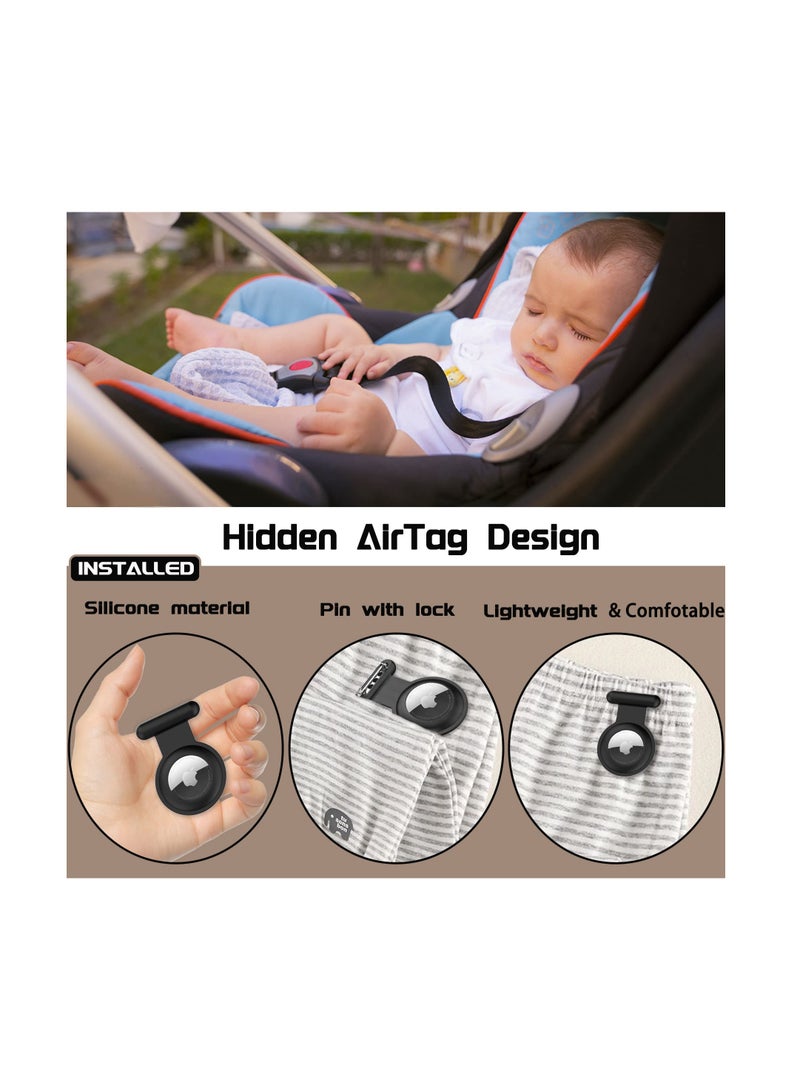 Beauenty Airtag Holder for Kids Hidden-4 Pack Apple Airtag Holder Kids Case,Kids Airtag Holder,The Hidden Air Tags with pin is sutable for Children, Elderly, Backpack,Luggage. - Image 2