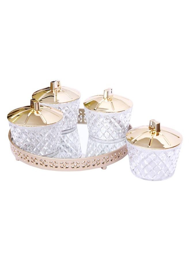 JAYPEE PLUS - Jaypee Plus Royal Crystal Set 4 Piece Jar With Glass Tray - Image 1