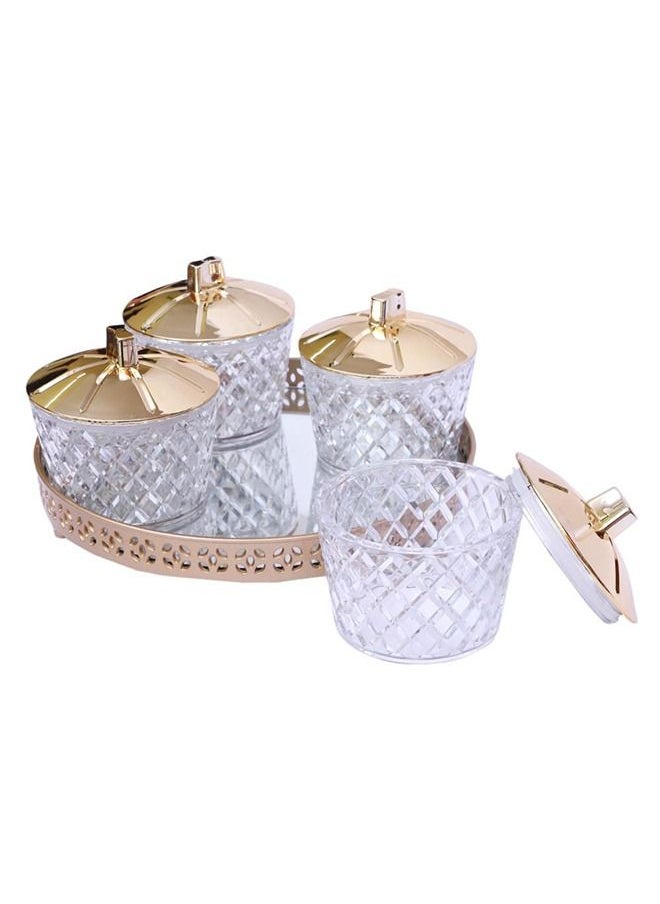 JAYPEE PLUS - Jaypee Plus Royal Crystal Set 4 Piece Jar With Glass Tray - Image 1
