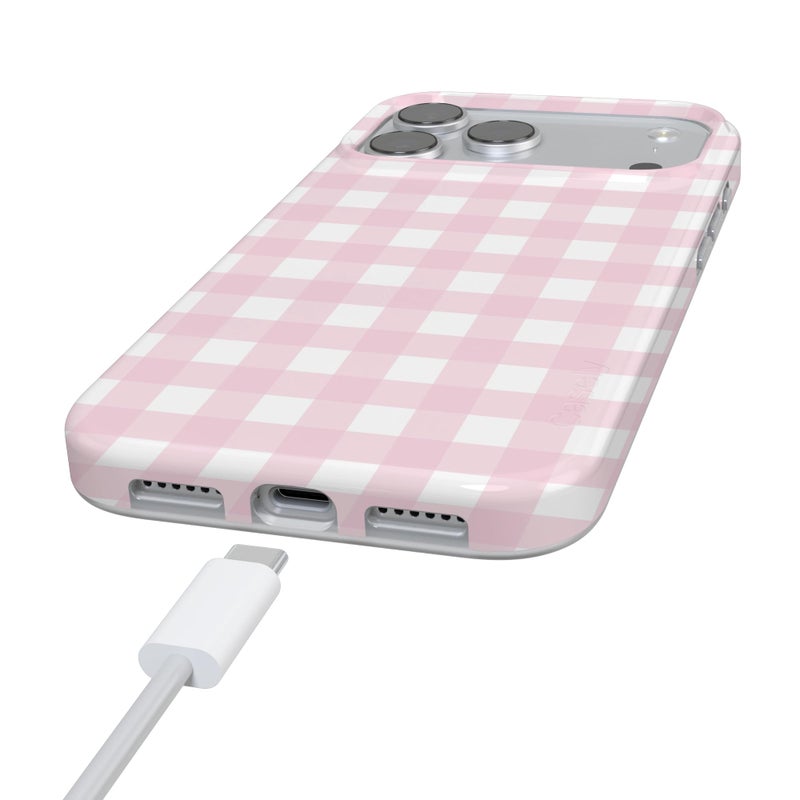 Casely iPhone 17 Pro Max Case | Pink Plaid | Sunday Best | Compatible with MagSafe | Classic Ultra Slim Design - Image 5