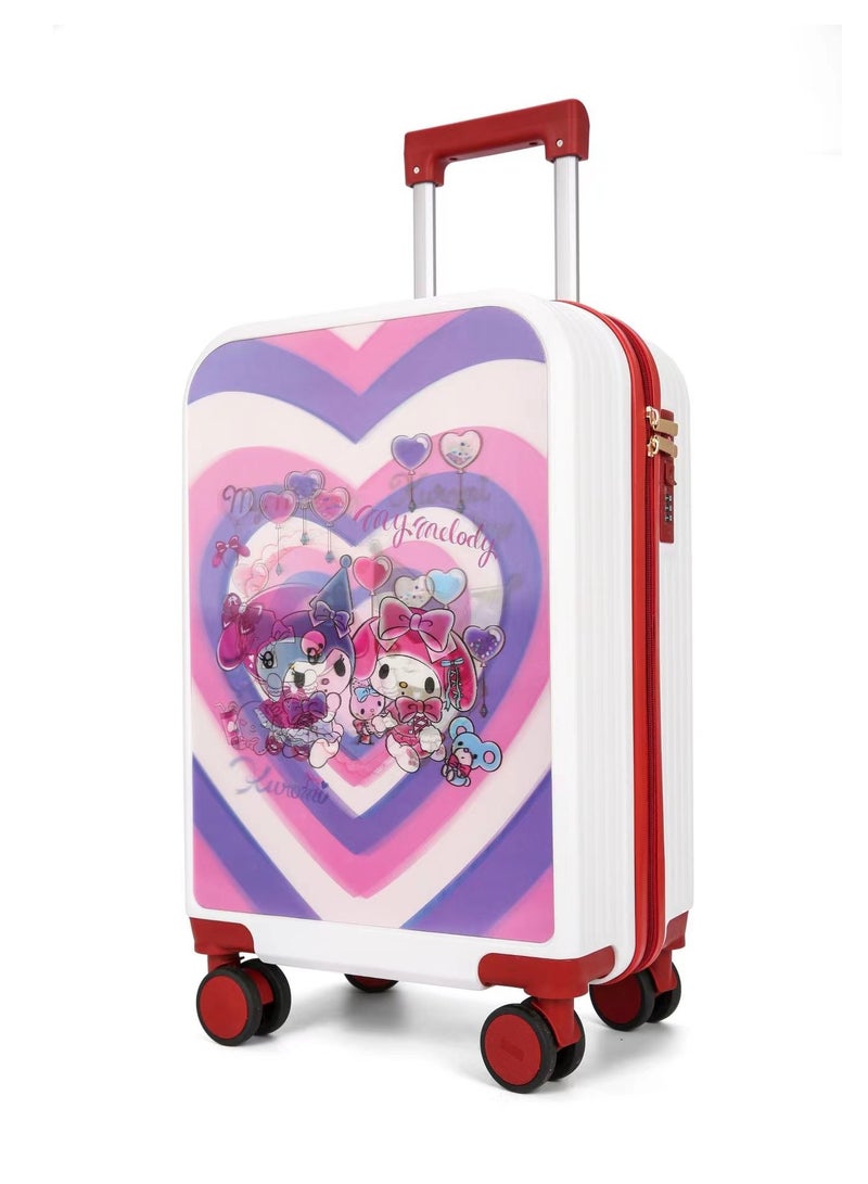 Golden Kids Luggage, 20 Inch Kids Lightweight 3D Trolley Bag, Suitcase with Cartoon Pattern, Travel Gift for Boys and Girls - Image 1