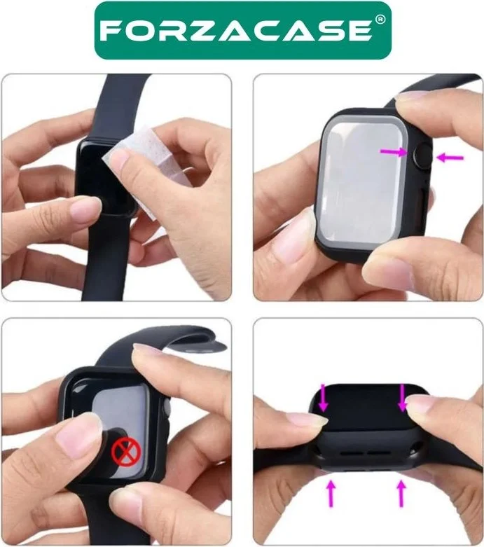 Forzacase Apple Watch 10 42MM Front Covered Screen Protective Hard Rubber Case - FC015