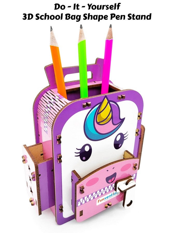Funvention (Pack of 12) Unicorn DIY Pen Stand 3D Puzzle Birthday Return Gifts Pack for 4+ Years Kids Art and Craft - Image 4