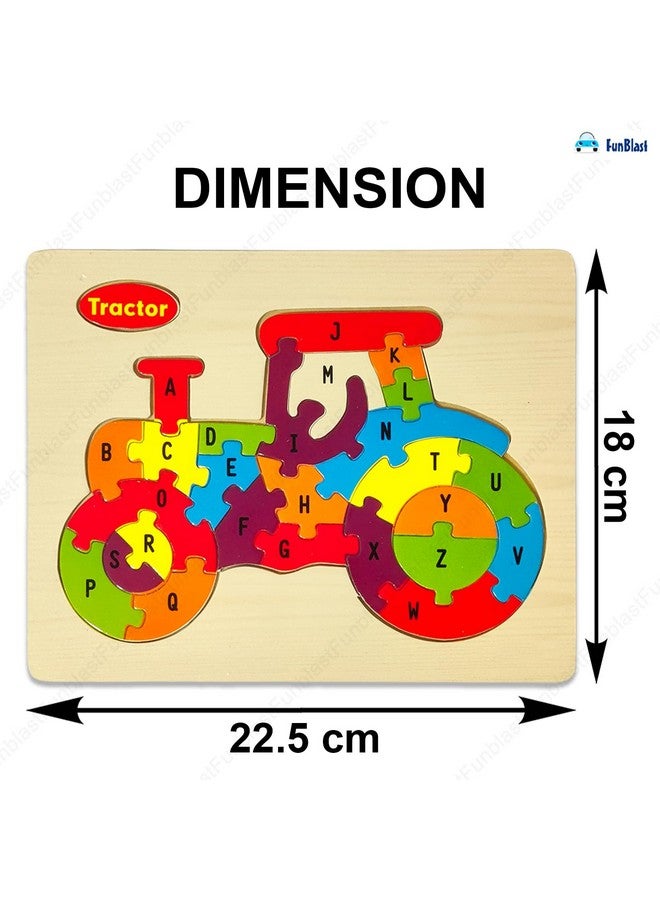 FunBlast Puzzle for Kids - Set of 4 Cartoon Design 3D Wooden Jigsaw Puzzle for Kids, ABC Puzzle for Kids, Preschool Toys for Kids, Educational & Learning Toys for Kids - Multicolor