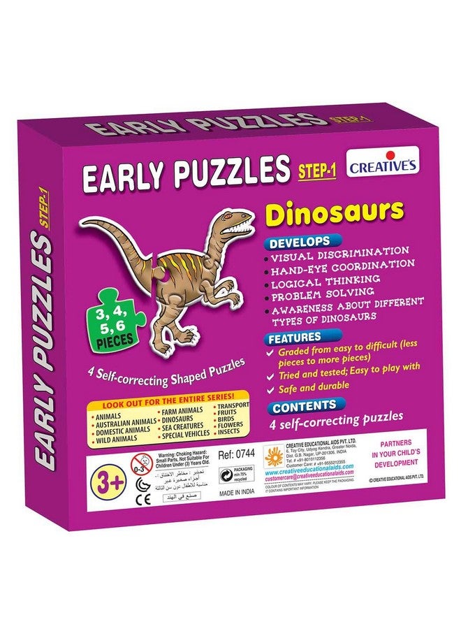 Creative Educational Aids P. Ltd./ Creative's Early Puzzles Step 1 -Dinosaurs Puzzle | Early Puzzles Step -1 Series | Educational Puzzles Game | Fun To Learn Game | Knowledge of Dinosaurs For 3 & Up Kids - Image 3